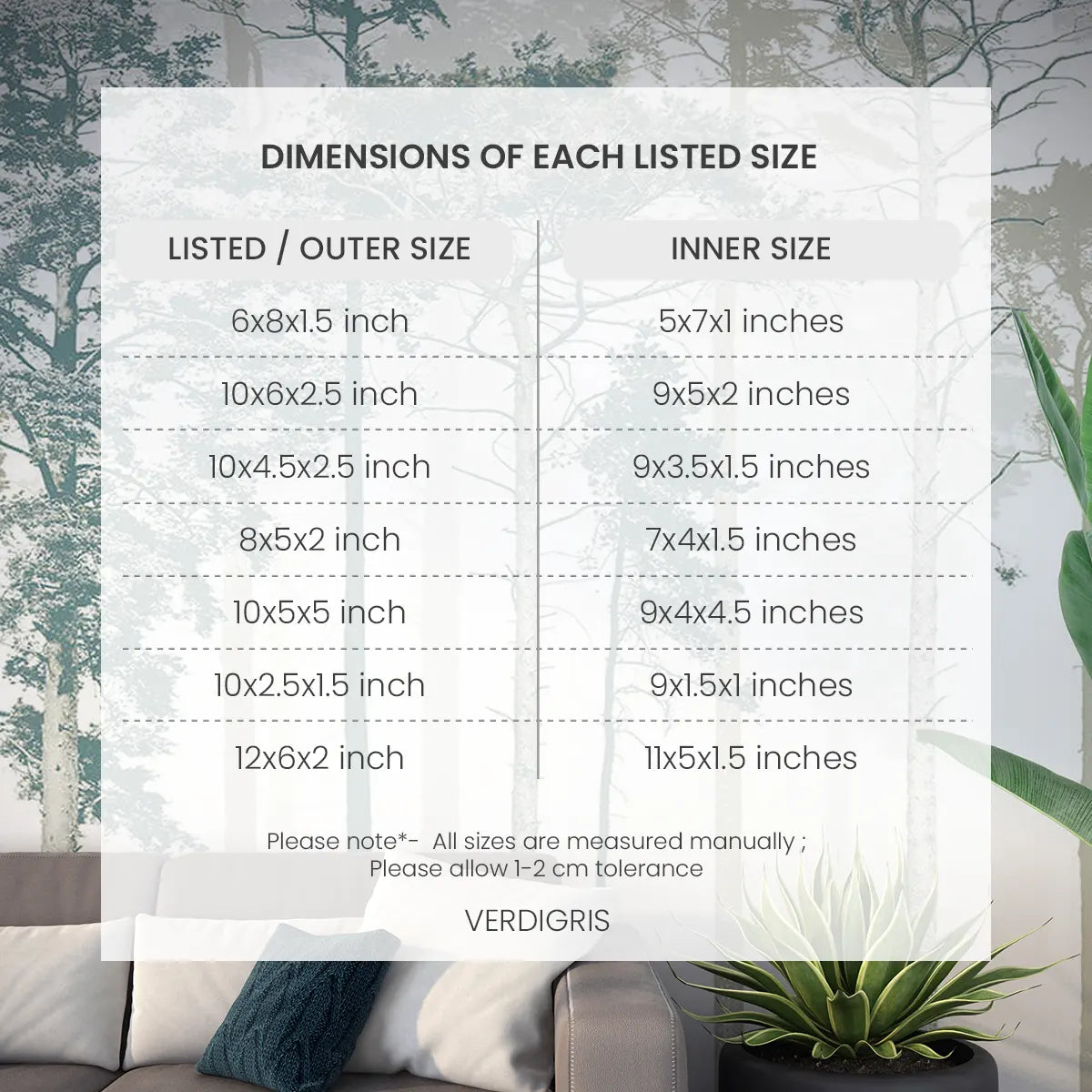 Decorative Storage Box, Bone Inlay in 7 Sizes, Verdigris