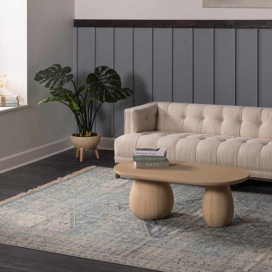 Byers Handmade Cotton-blend Aqua Rug