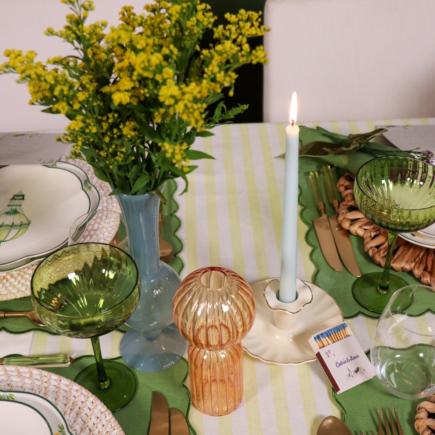 Extra Tall Baby Blue Taper Candle, 1 Case of 24 Packs (4 Candles per Pack)