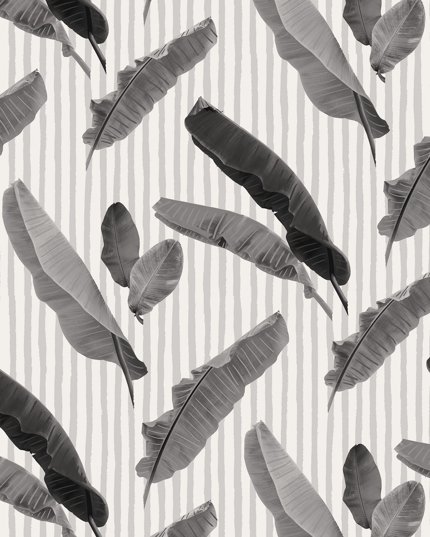 Banana Cabana Wallpaper, black and white