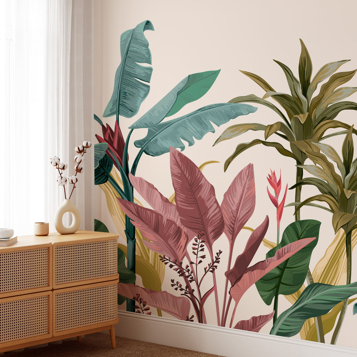 Tropical Jungle Wallpaper - Banana Leaf Wall Mural for Lush, Vibrant Interiors