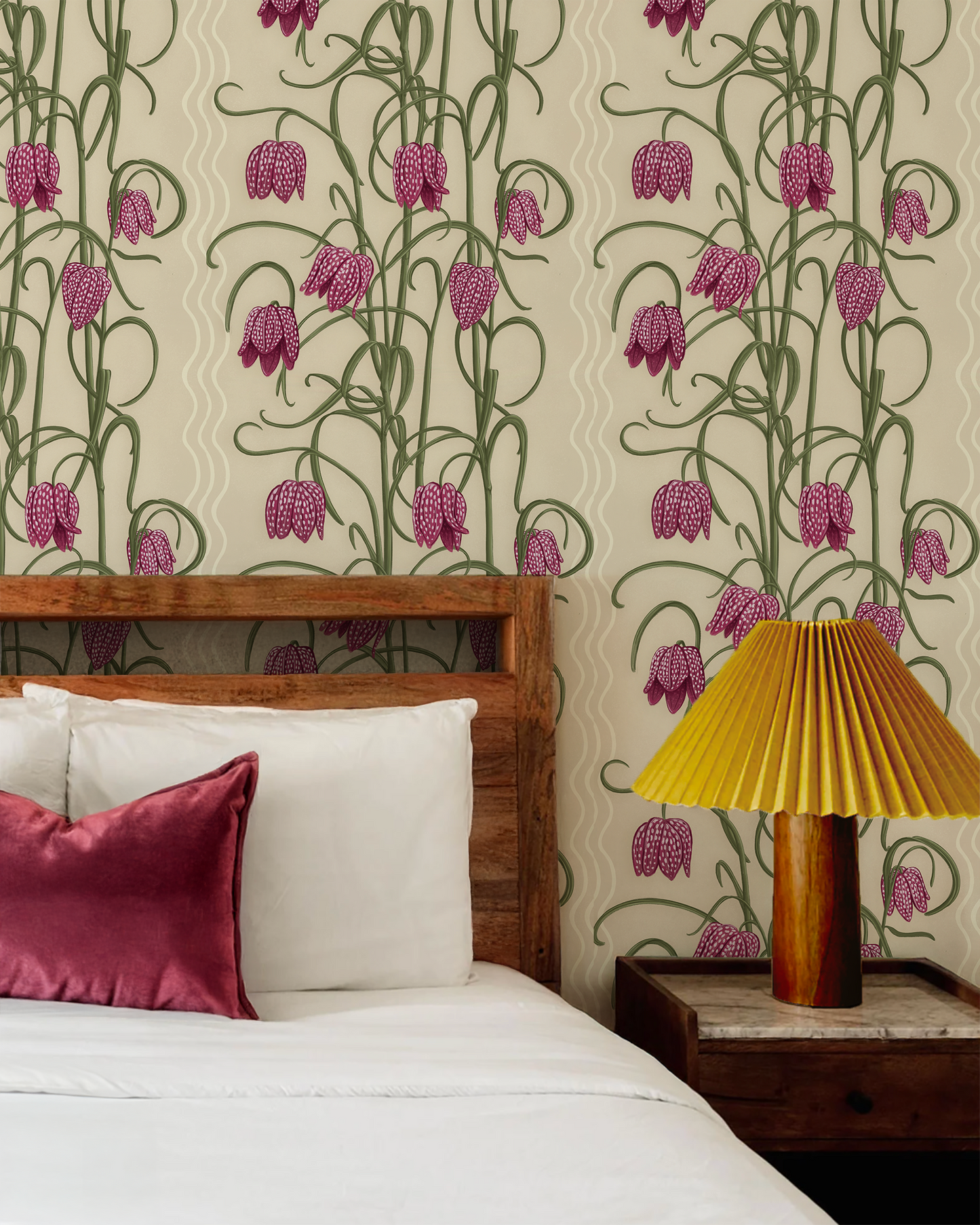 Campanas Wallpaper, tan and purple