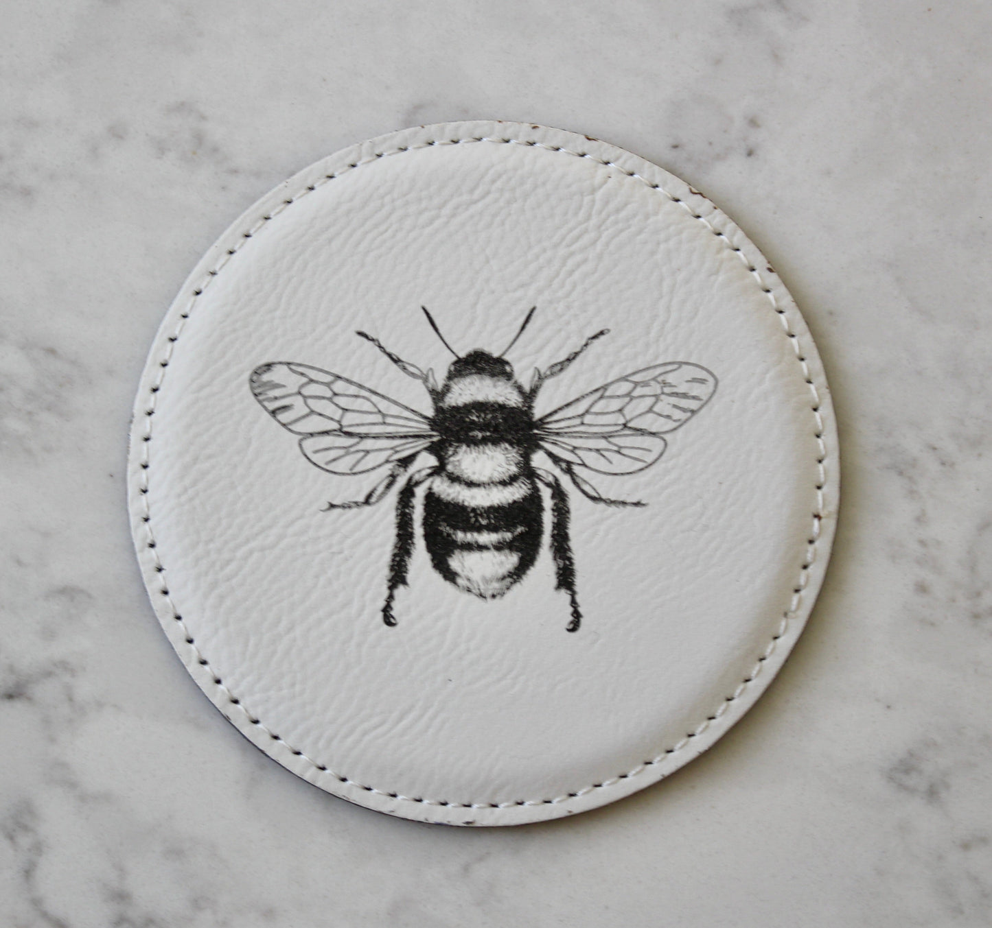 Bee Coaster Set (Slate or Leatherette)