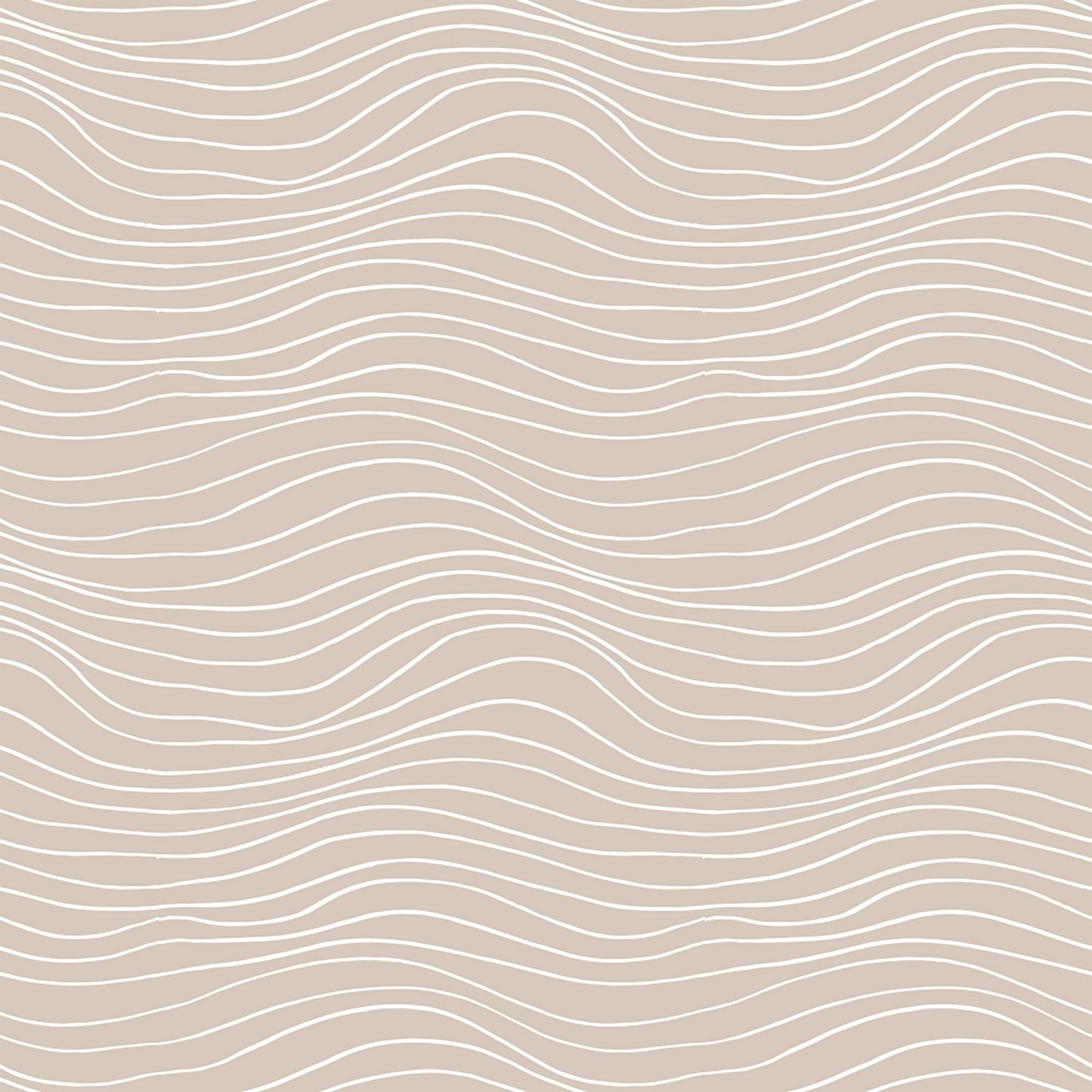 Beige Minimalist Wavy Line Wallpaper
