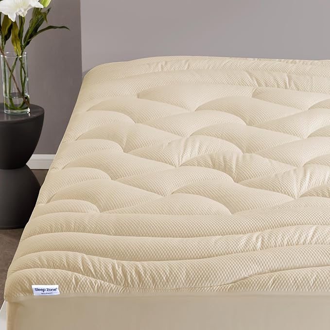 Premium Zoned Cooling Mattress Pad - Beige