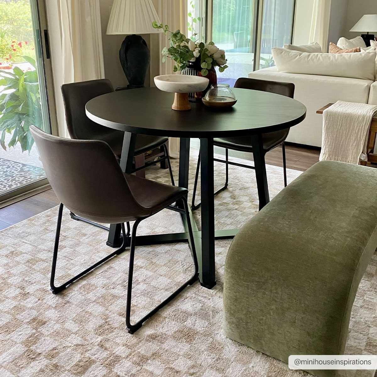 Benjy Cream & Gold Checkered Area Rug