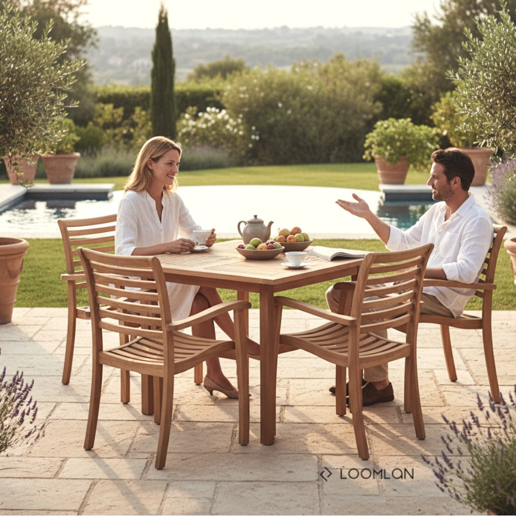 Birmingham Square Outdoor Dining Table with Umbrella Hole