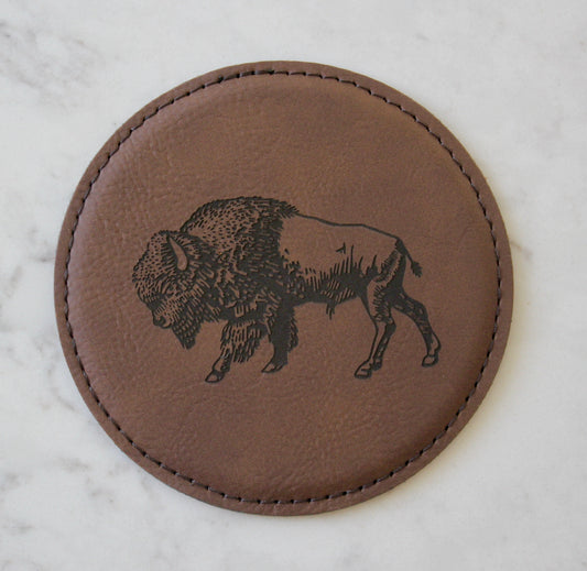 Bison Coaster Set (Slate or Leatherette)
