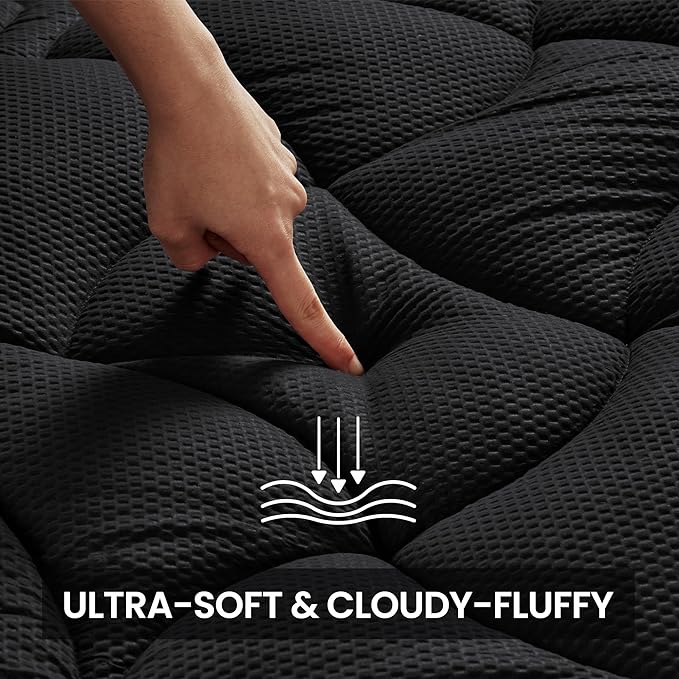 Premium Zoned Cooling Mattress Pad - Black