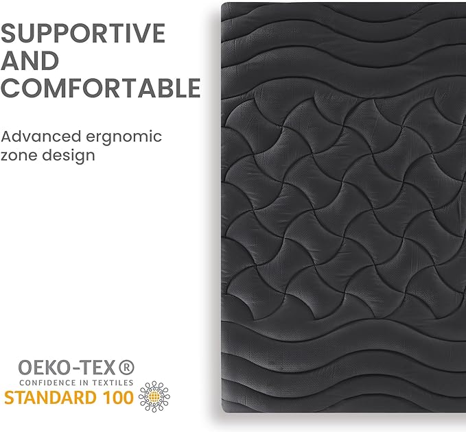 Premium Zoned Cooling Mattress Pad - Black