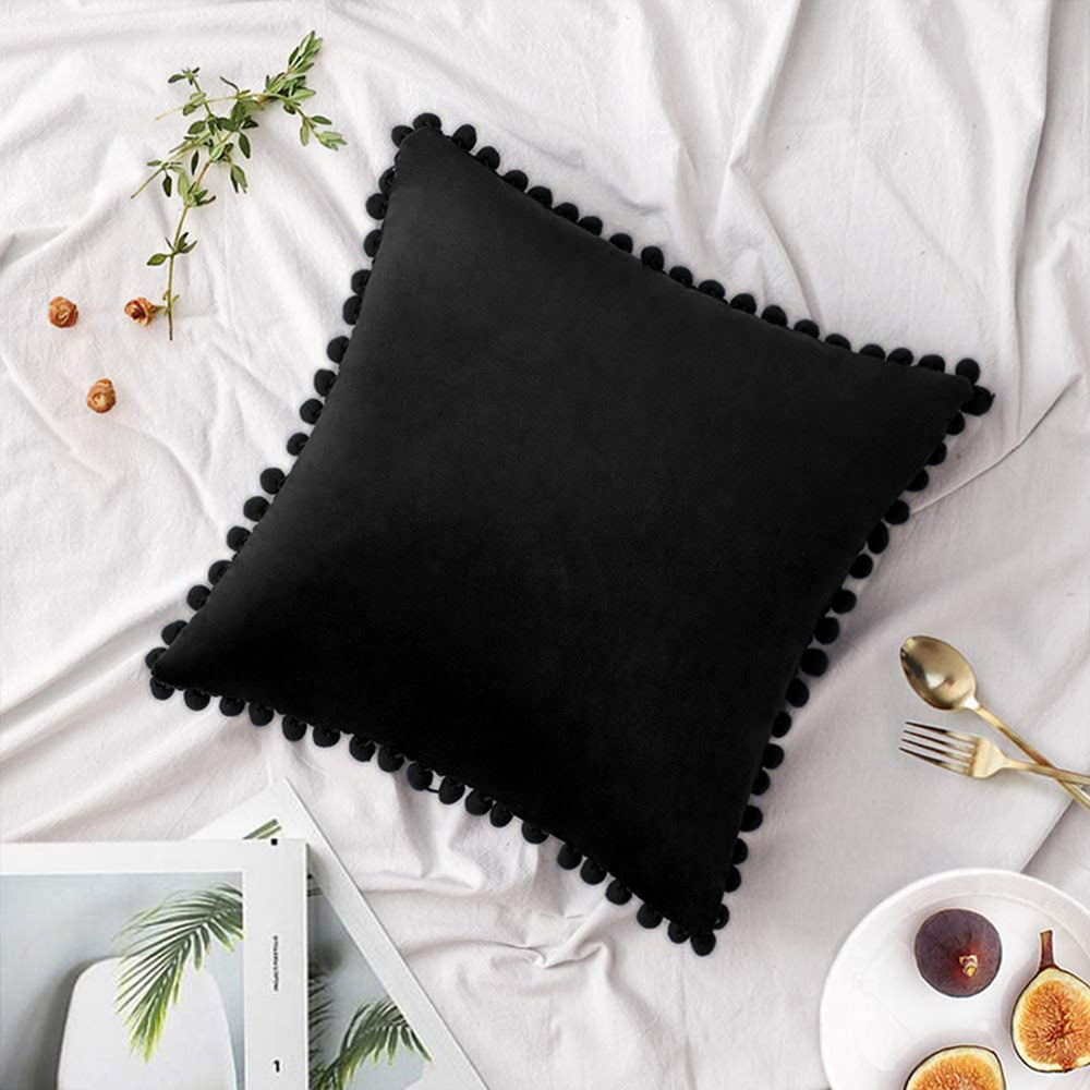 [IN-1X172-3 D-Green] Square Velvet Throw Pillow cover and Insert size 20"x20"
