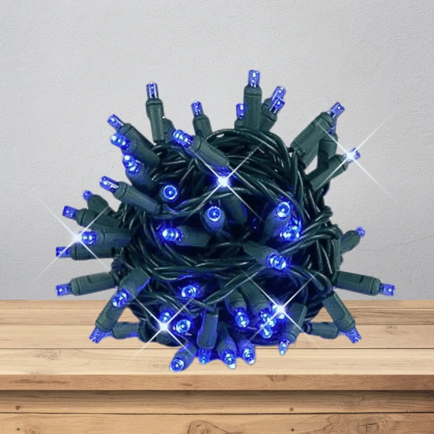 LED Mini Lights 5MM Blue Twinkle 6" Spacing