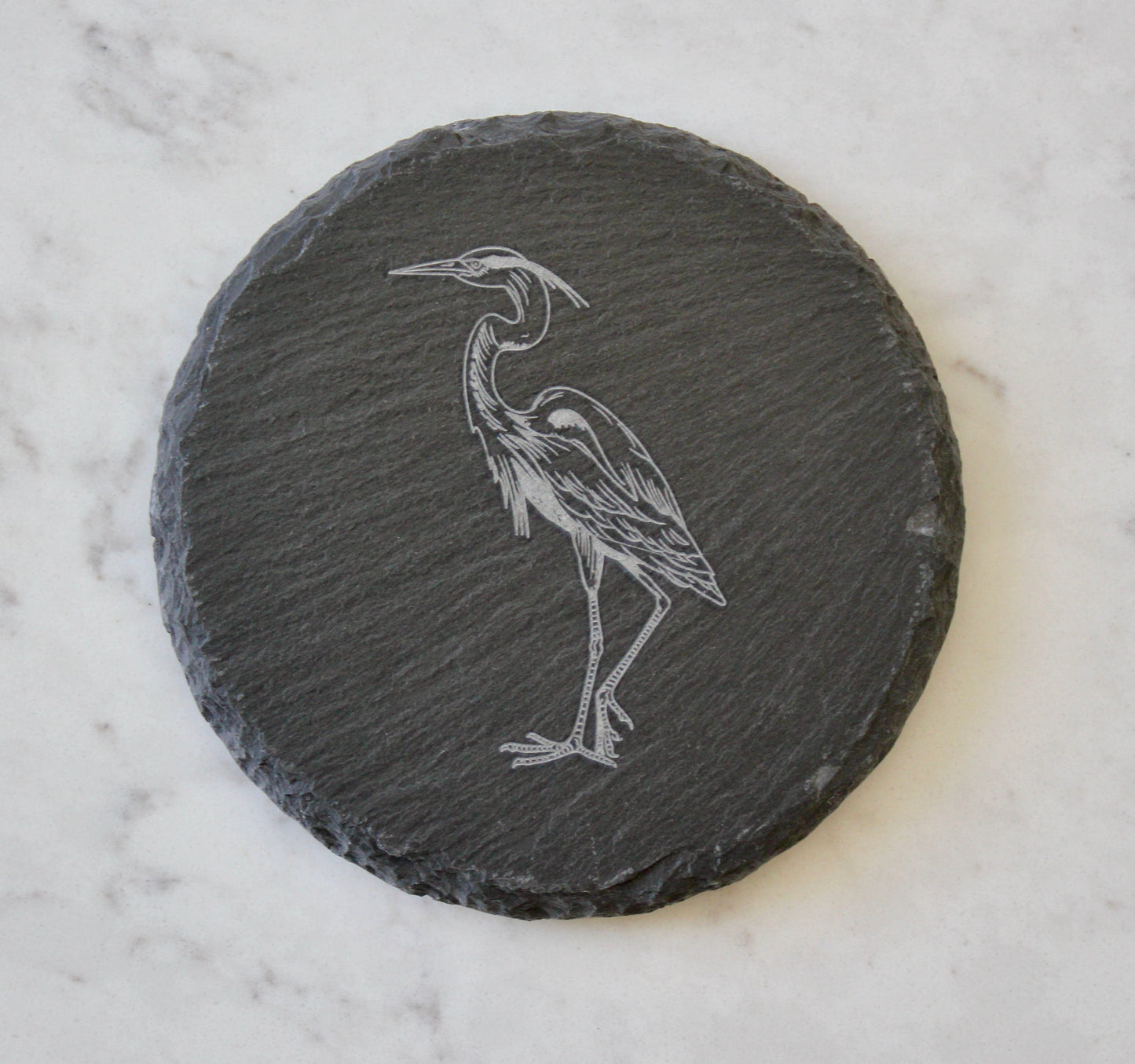 Blue Heron Coaster Set (Slate or Leatherette)