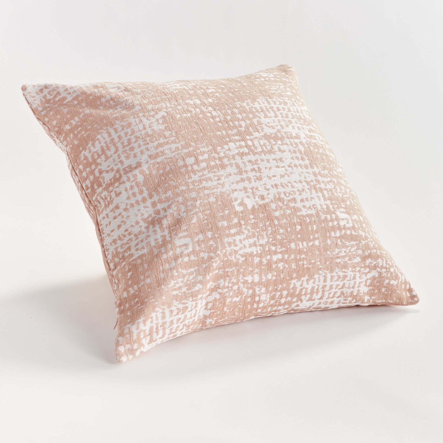 Blush and Seafoam Square Jacquard Indoor Outdoor Throw Pillows