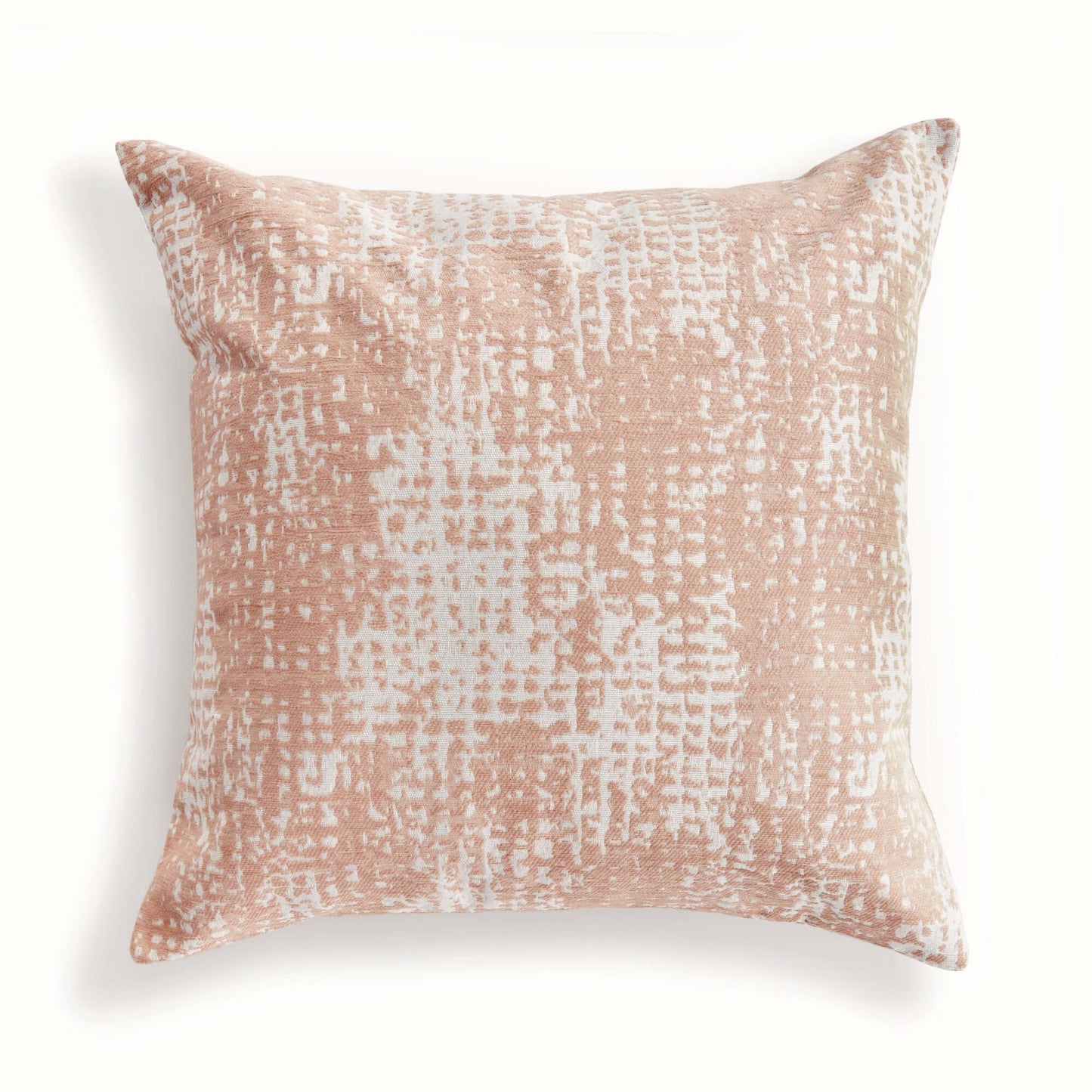 Blush and Seafoam Square Jacquard Indoor Outdoor Throw Pillows