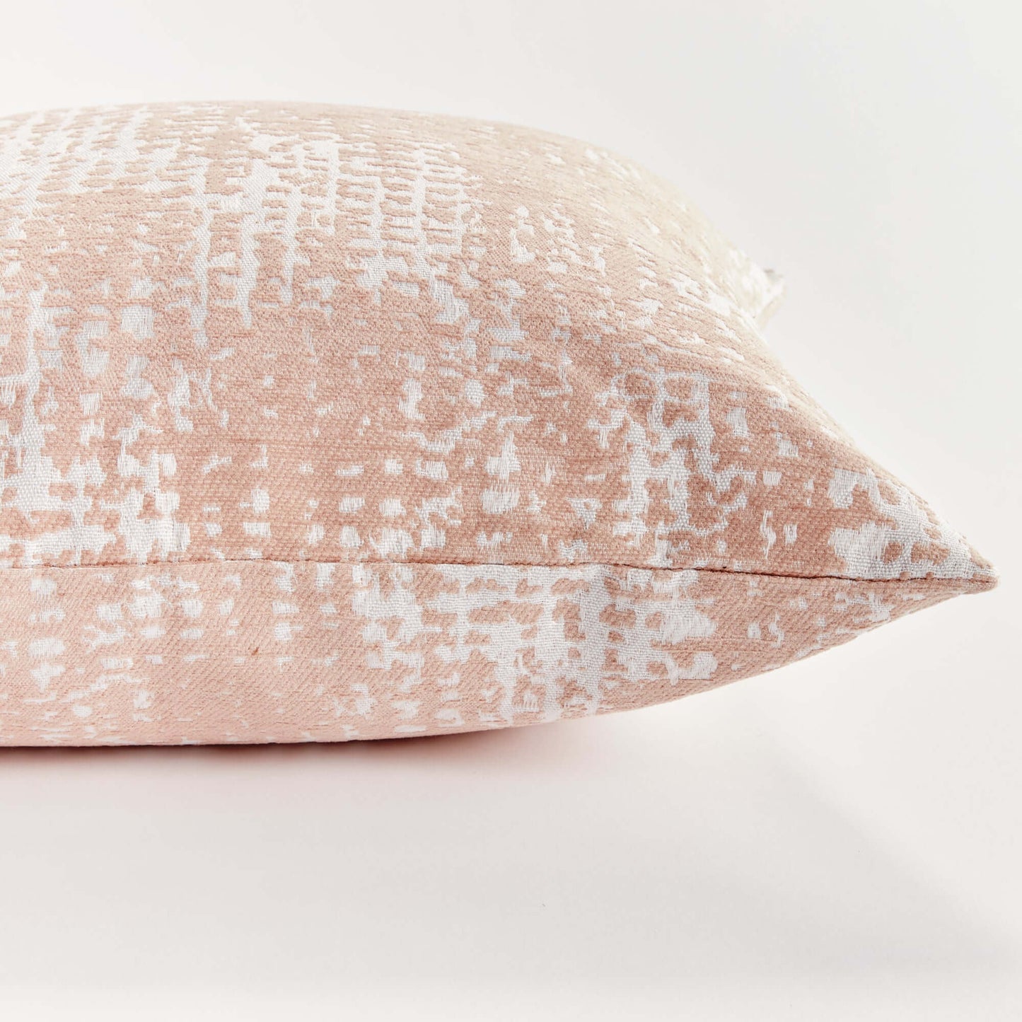 Blush and Seafoam Square Jacquard Indoor Outdoor Throw Pillows