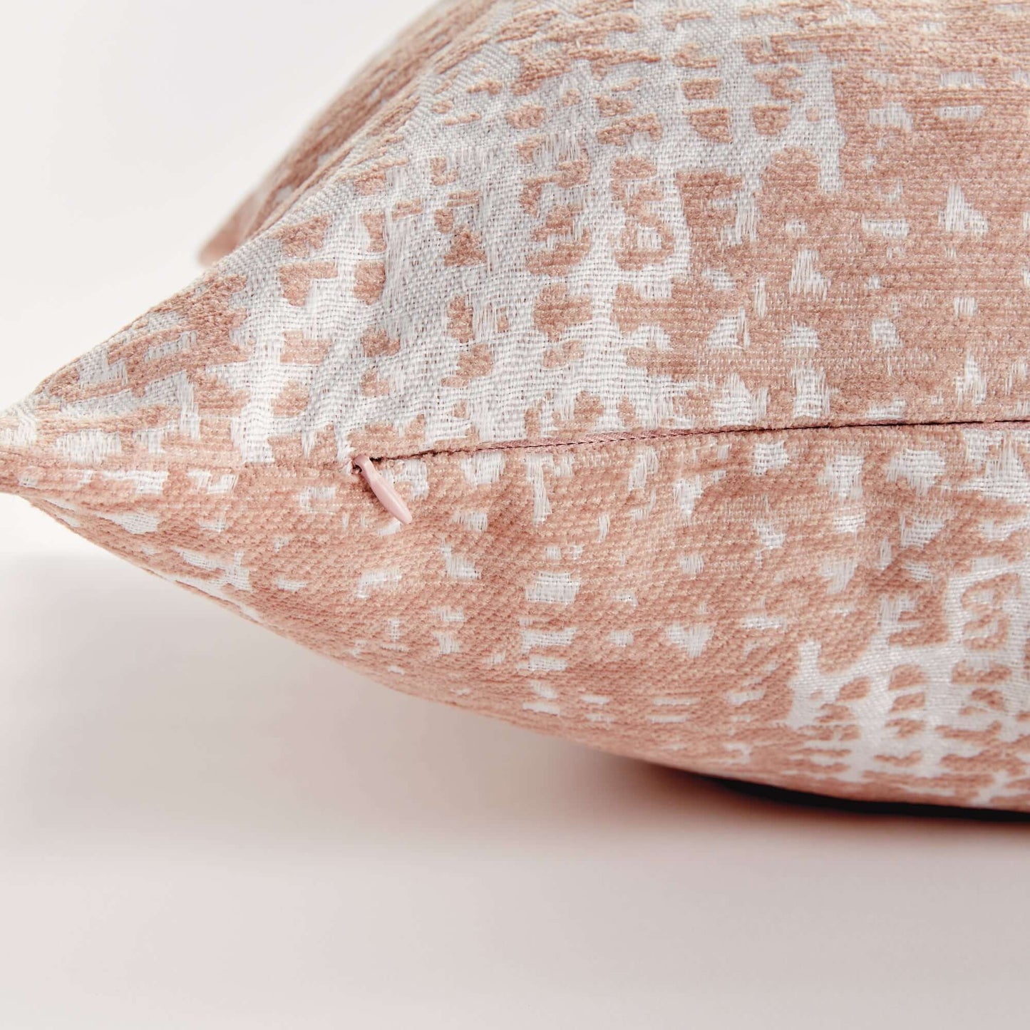 Blush and Seafoam Square Jacquard Indoor Outdoor Throw Pillows