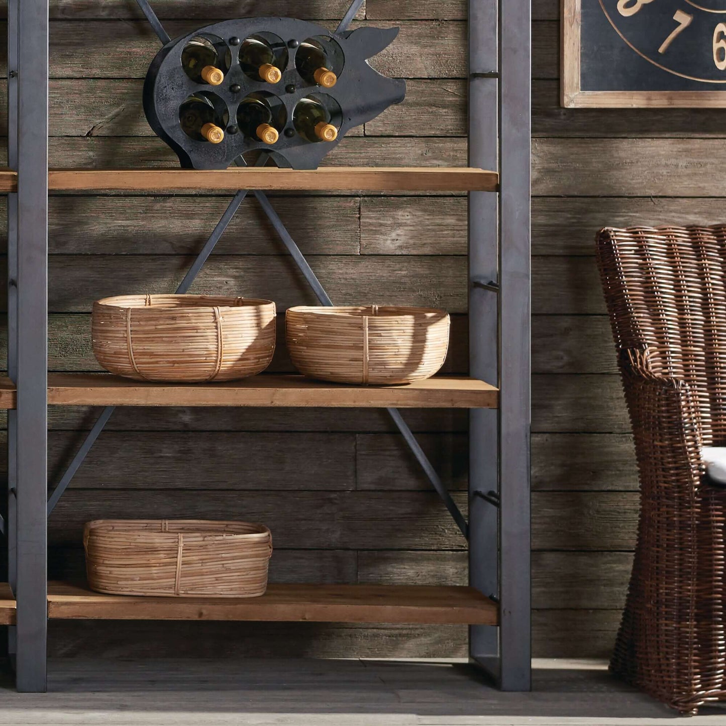 Boho Round Cane Rattan Nesting Bowls (Set of 3)