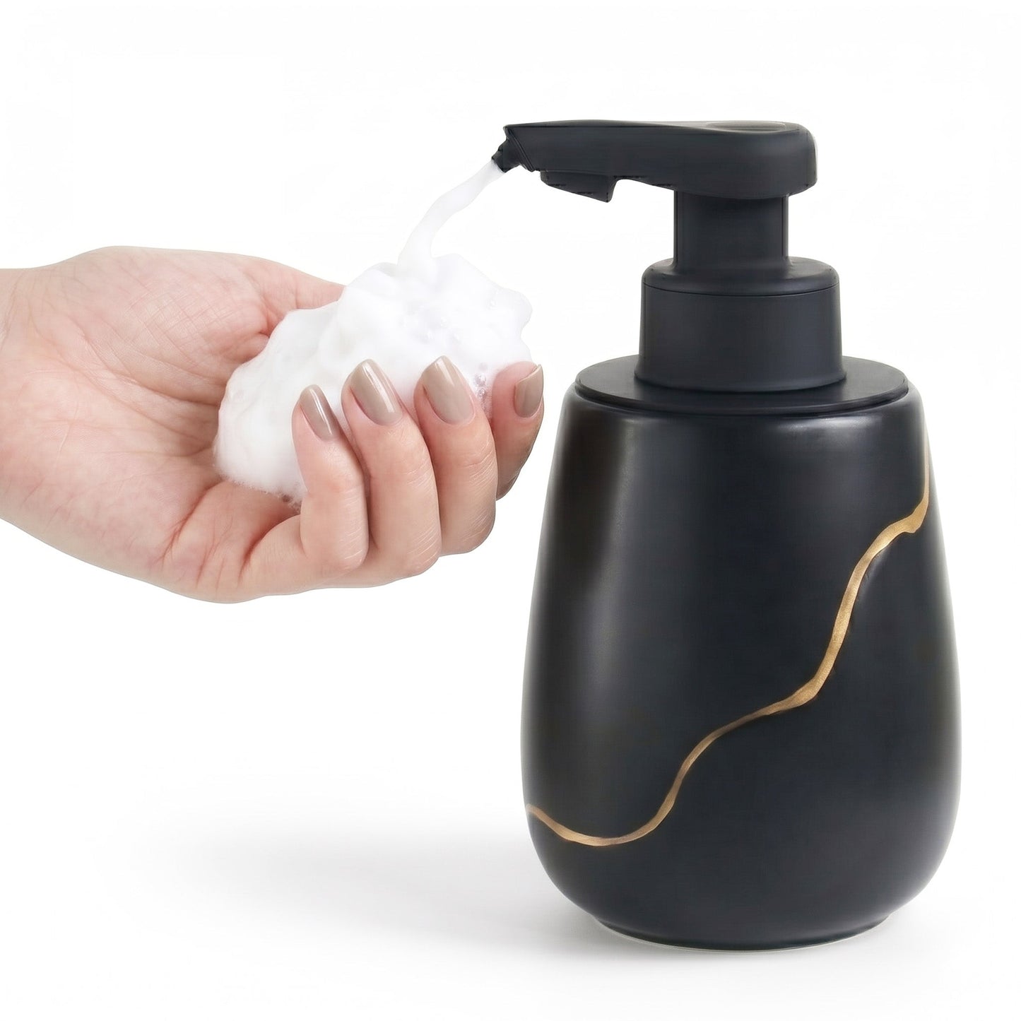 BosilunLife Nordic Garden Automatic Foaming Soap Dispenser 17 oz Recycled Eco-Clay