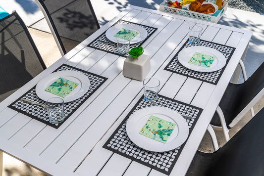 Breeze Block double-sided Woven Placemat-Black-set of 4