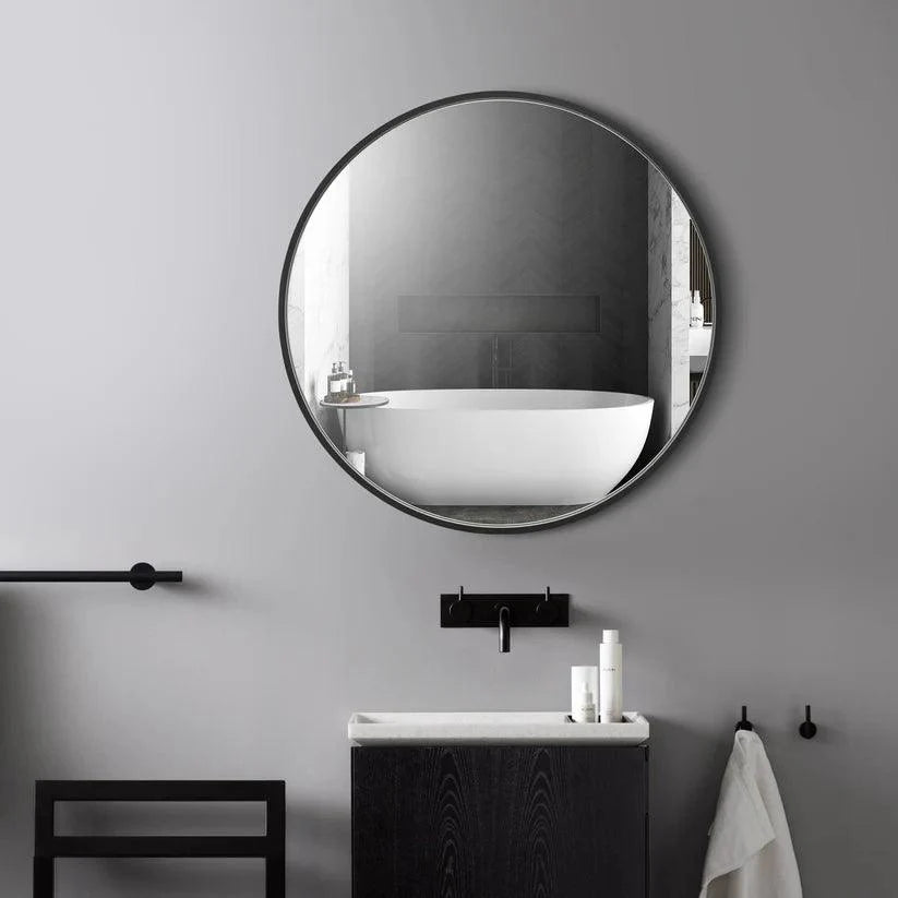 Reflections Sleek Modern Black Aluminum Framed Wall Mirror