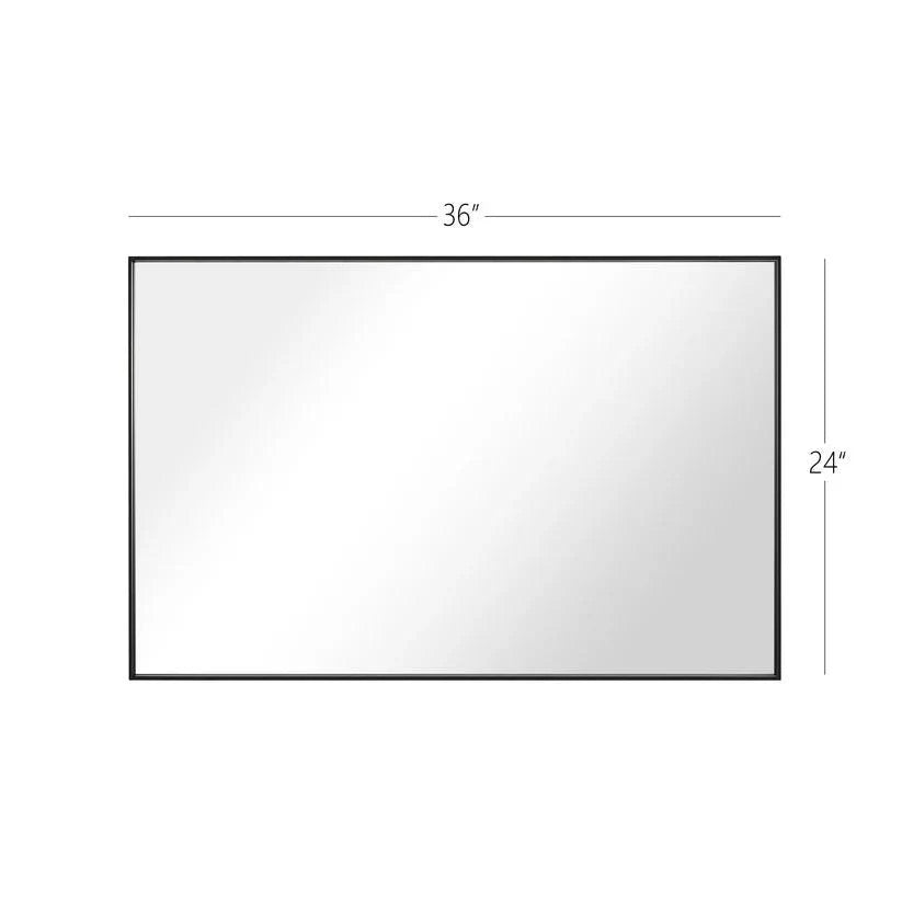 Reflections Sleek Modern Black Aluminum Framed Wall Mirror