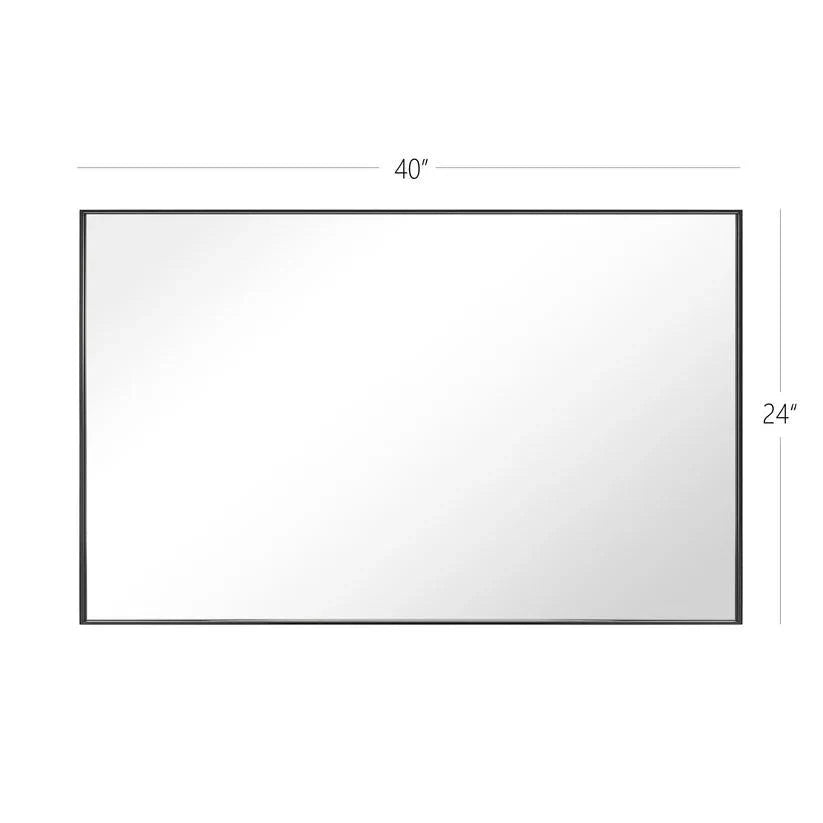 Reflections Sleek Modern Black Aluminum Framed Wall Mirror