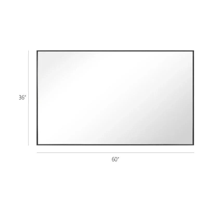 Reflections Sleek Modern Black Aluminum Framed Wall Mirror