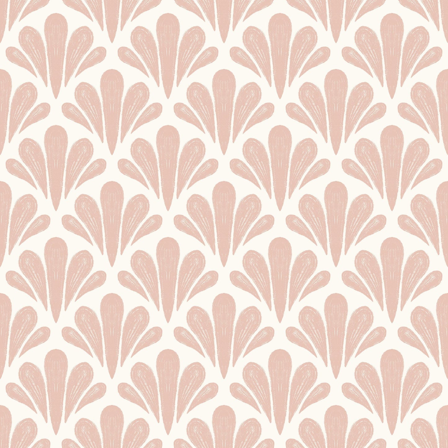 Brushstroke Scallops Wallpaper - Modern Botanical Pattern in Soft Neutrals