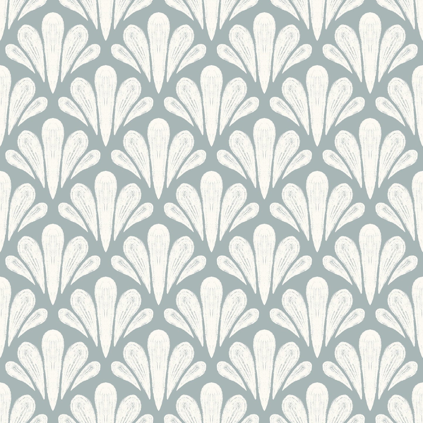Brushstroke Scallops Wallpaper - Modern Botanical Pattern in Soft Neutrals
