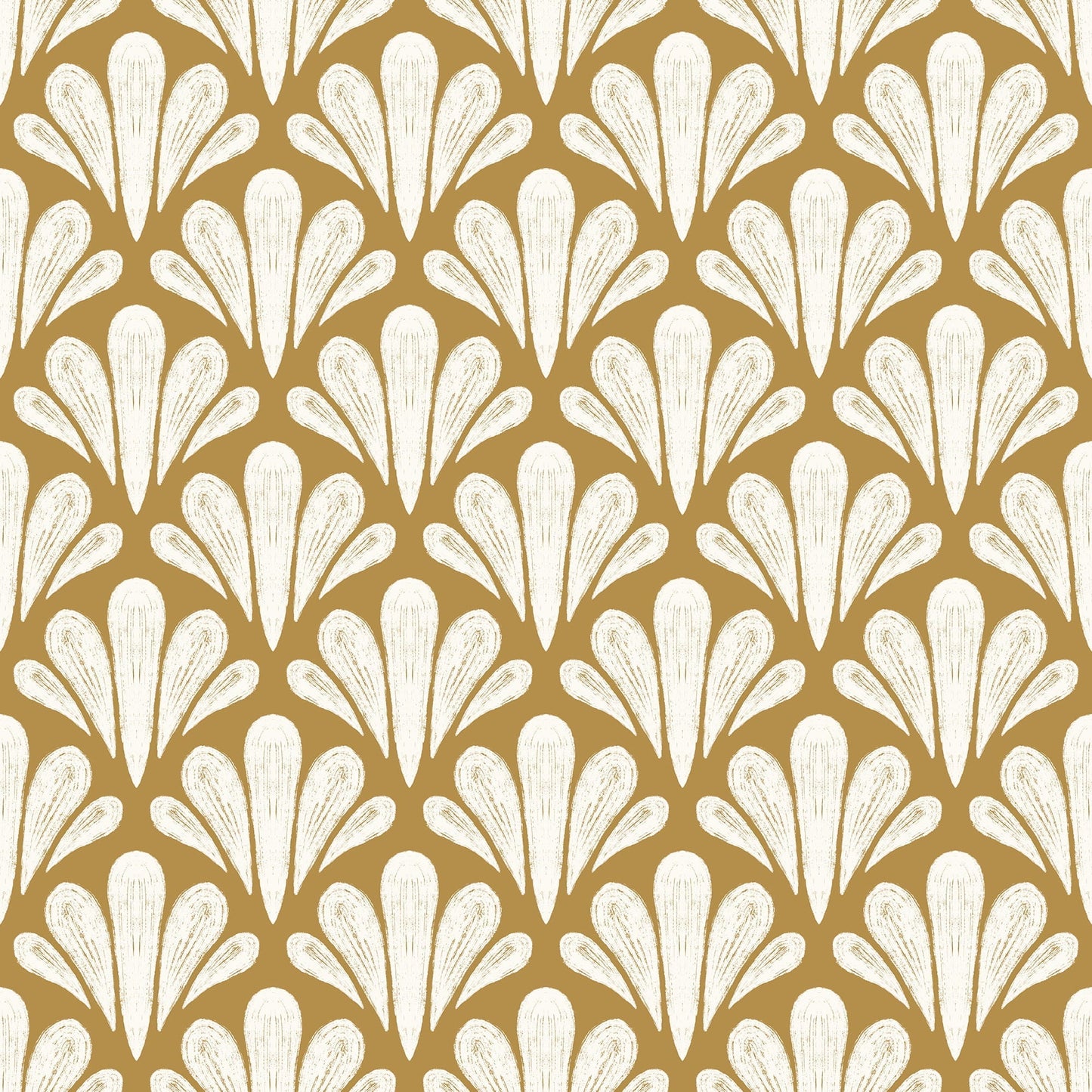 Brushstroke Scallops Wallpaper - Modern Botanical Pattern in Soft Neutrals