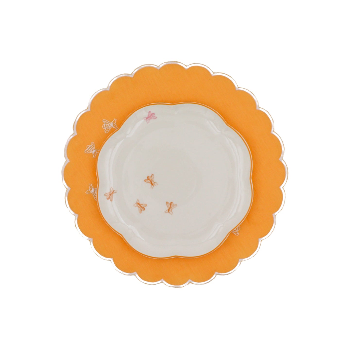 Bumble Voyage Scalloped Dinner Plate - Set of 4 (+1 Bonus Plate)