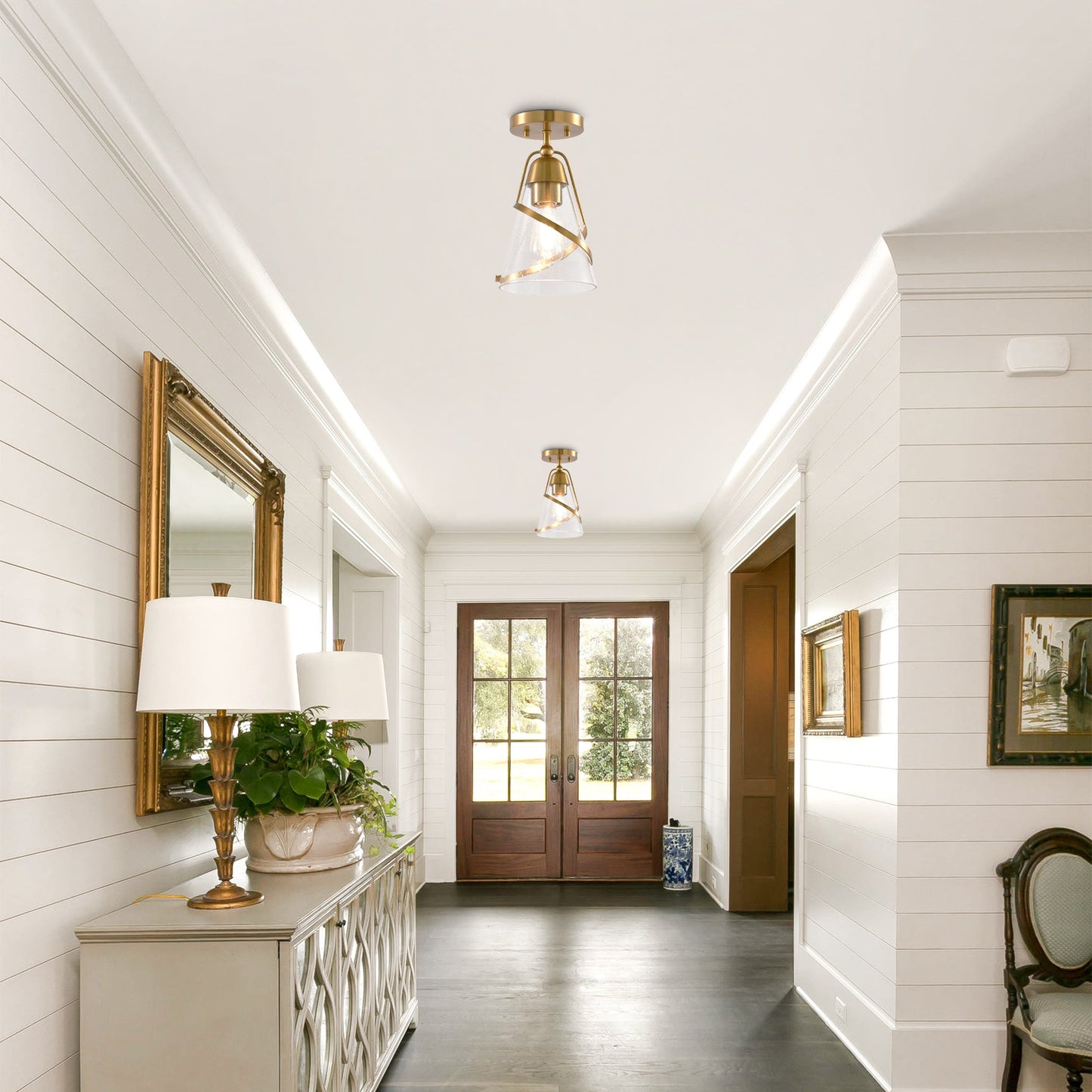 7 Inch Walker 1-Light Semi-Flush Mount Ceiling Light