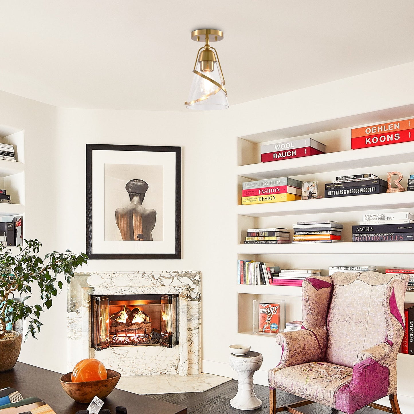 7 Inch Walker 1-Light Semi-Flush Mount Ceiling Light