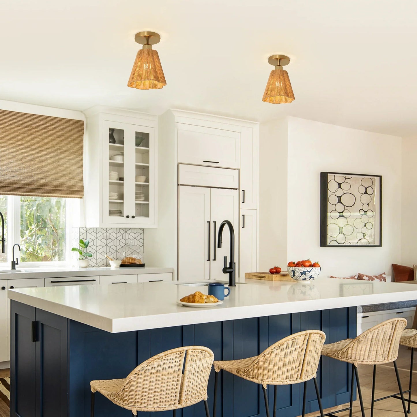 7 Inch Yves 1-Light Semi-Flush Mount Ceiling Light