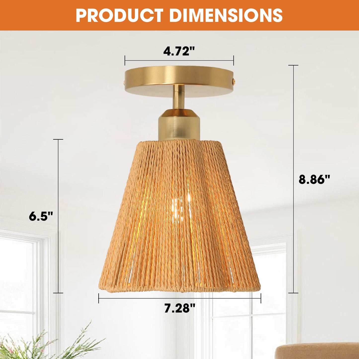 7 Inch Yves 1-Light Semi-Flush Mount Ceiling Light