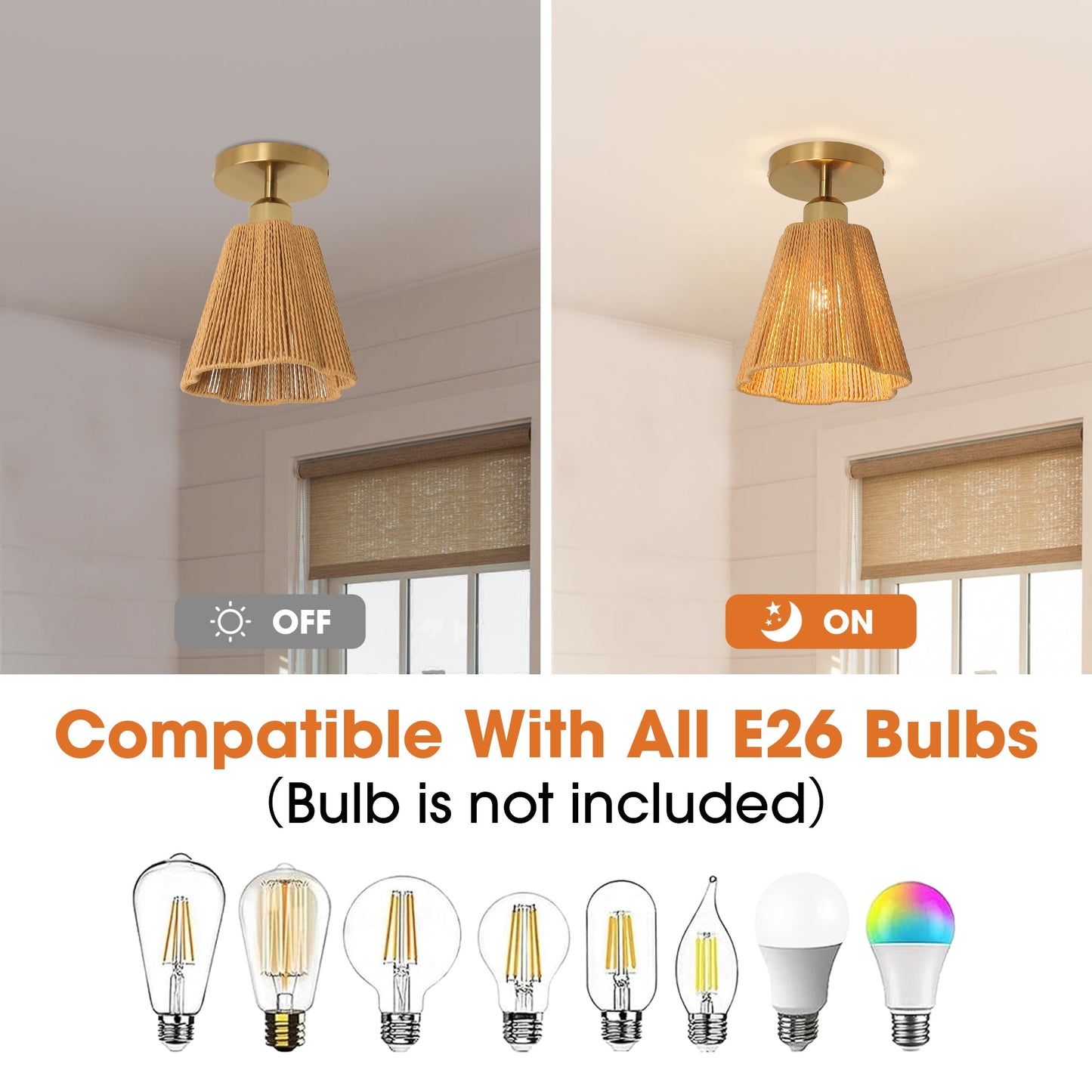 7 Inch Yves 1-Light Semi-Flush Mount Ceiling Light