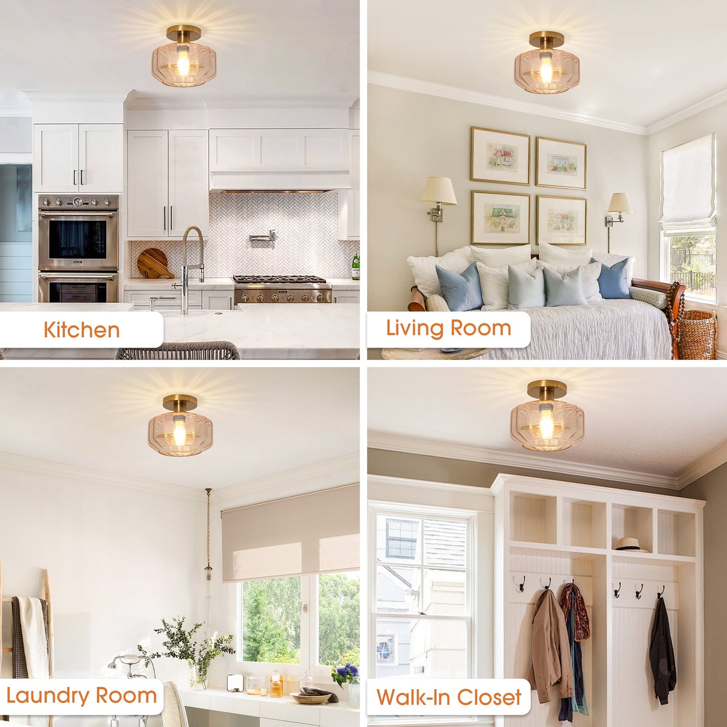 9 Inch Gerald 1-Light Semi-Flush Mount Ceiling Light