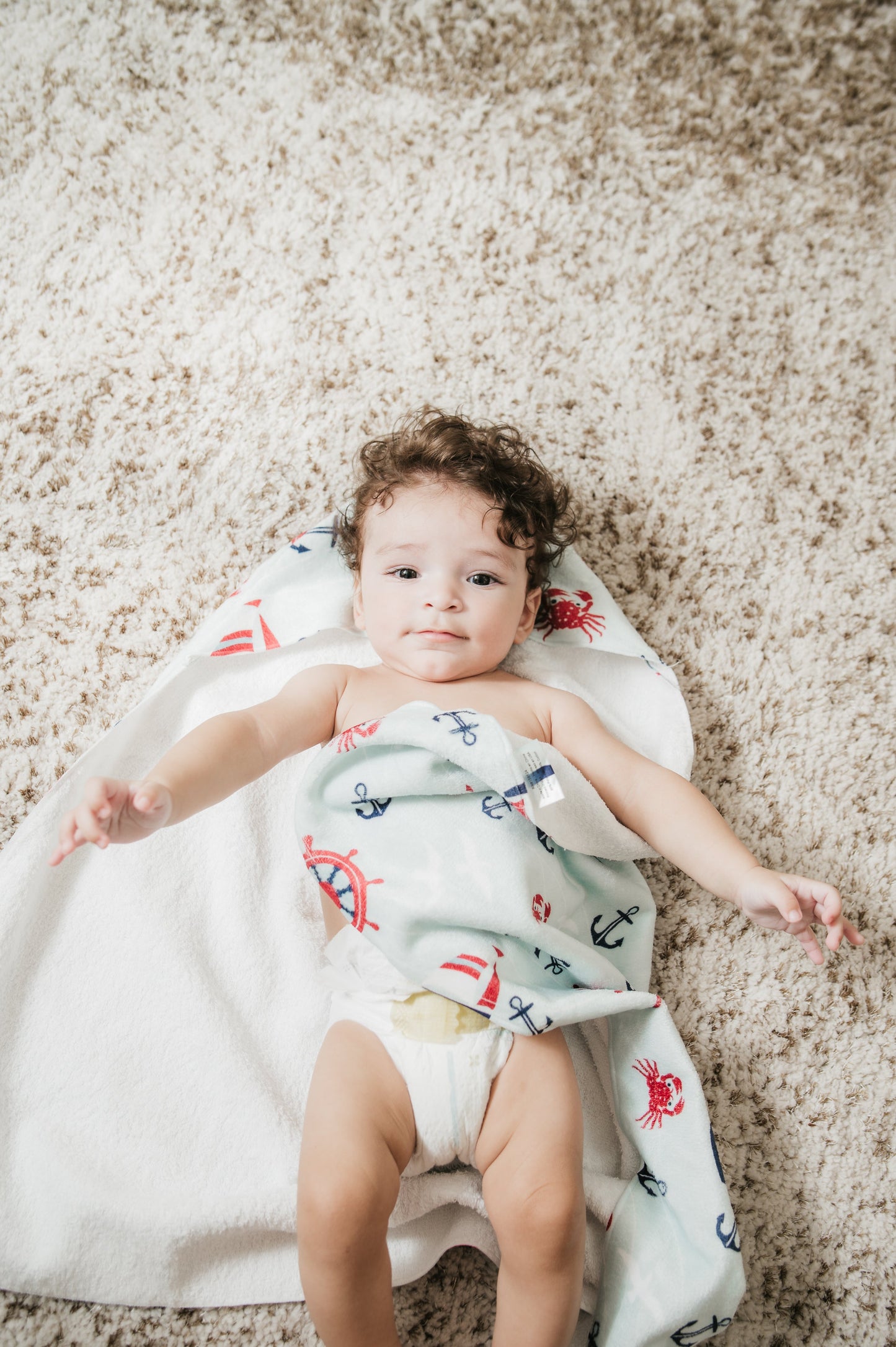 Ahoy Little One Hooded Baby Towel