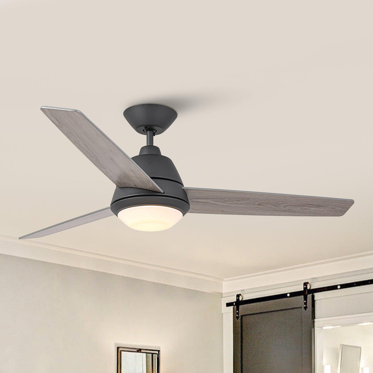 52" 4 Speed Wall Control Ceiling Fan with LED Lighting