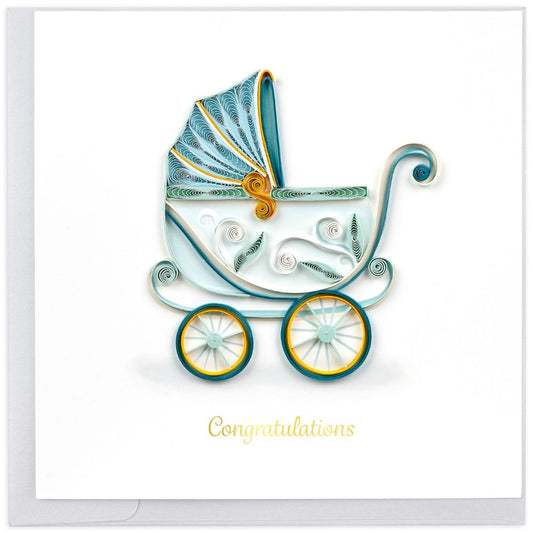 Baby Buggy Quilled Greeting Card