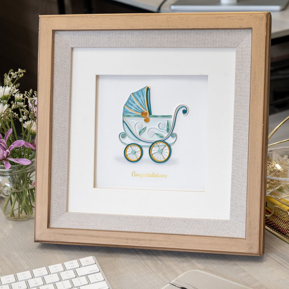 Baby Buggy Quilled Greeting Card