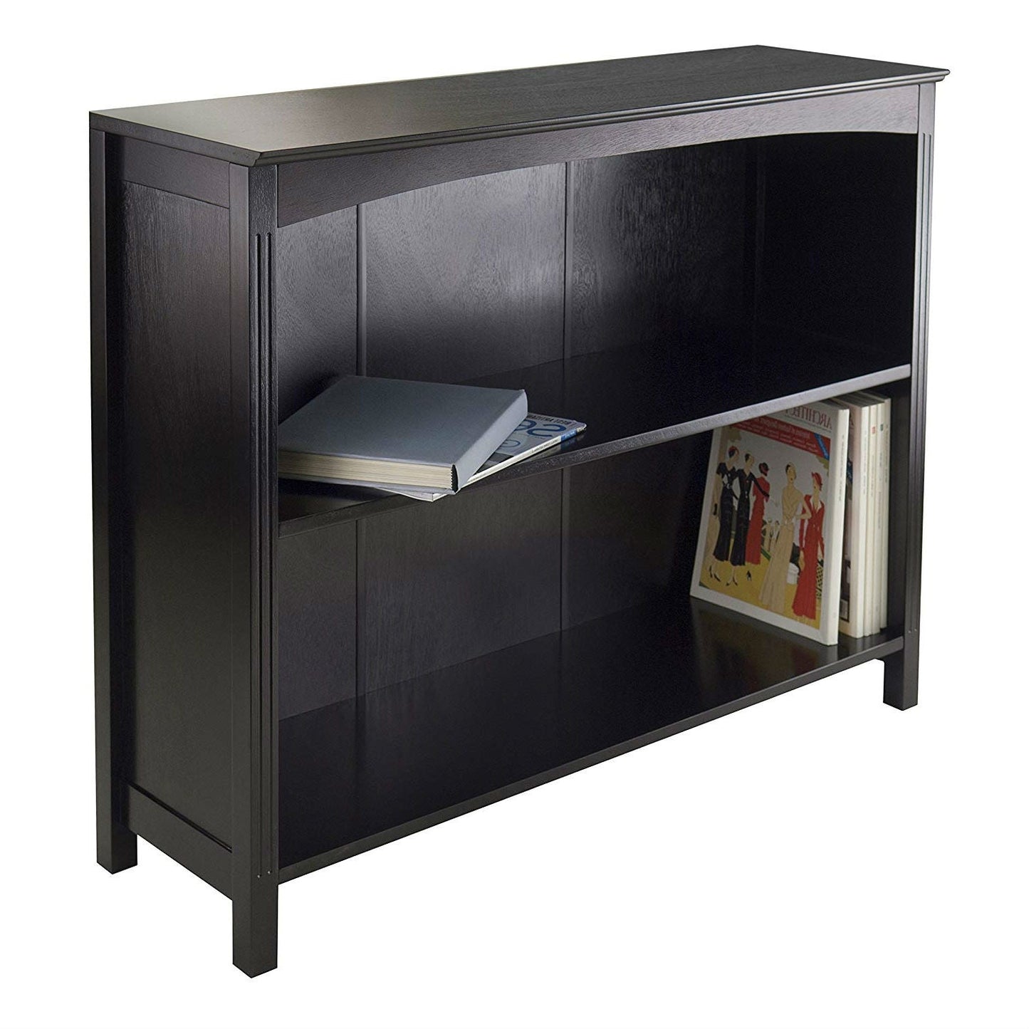 Espresso Sturdy 3 Tier Bookcase Shelf