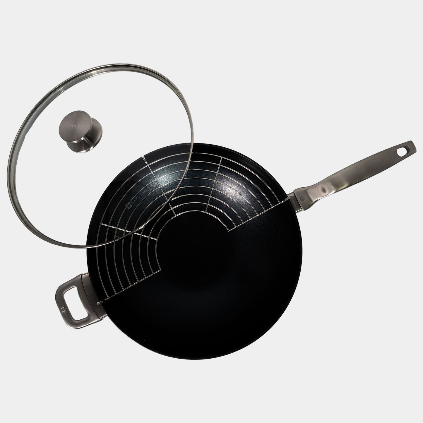 CHD Nonstick 12.5" Wok with Glass Lid