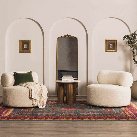 Cleveland Colorful Traditional Area Rug - Teal, Aqua, Navy