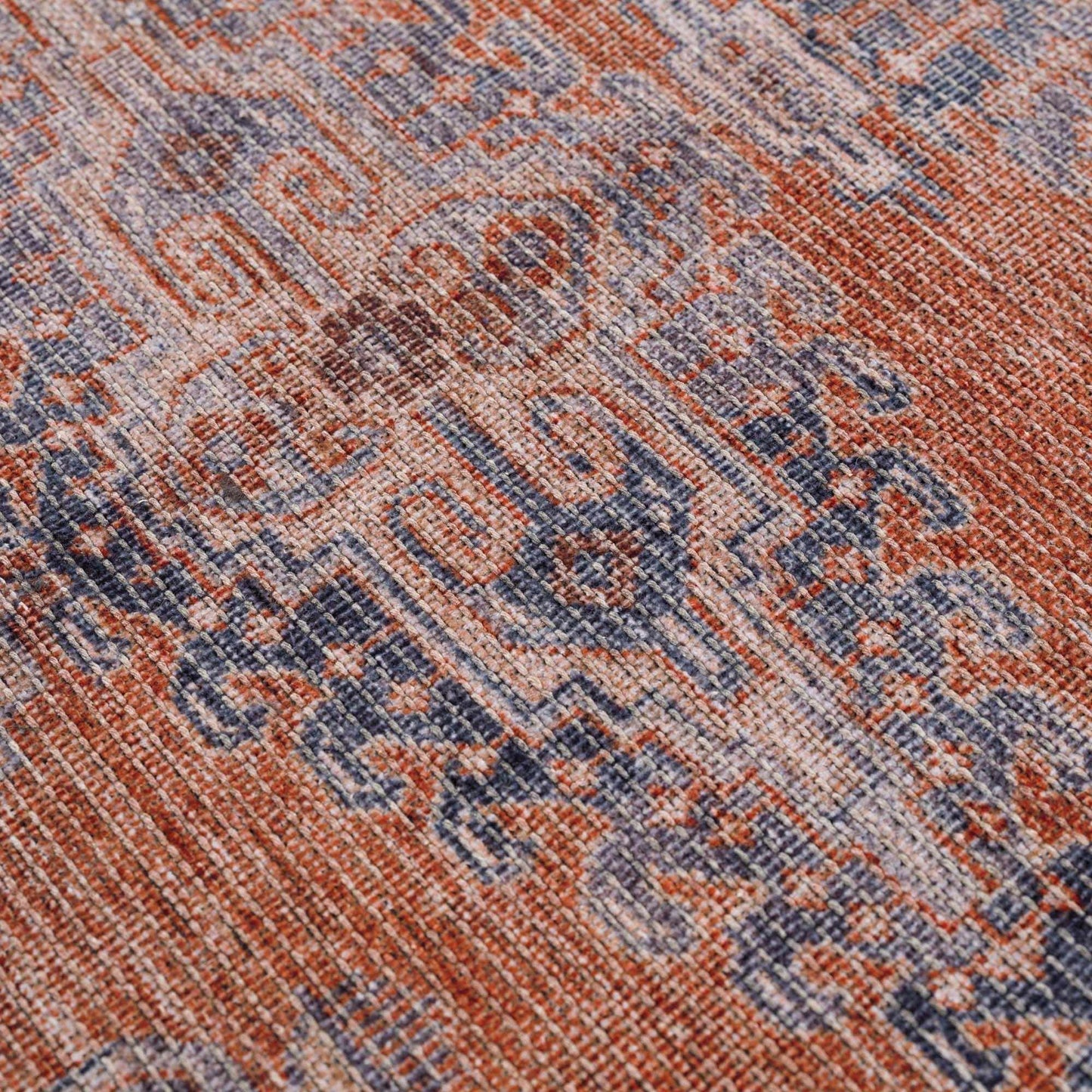 Burnt Orange Taber Medallion Washable Area Rug
