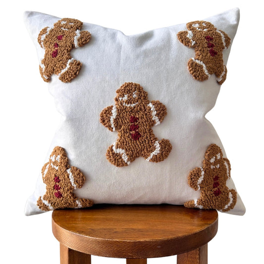 Mini Gingerbread Christmas Pillow Cover