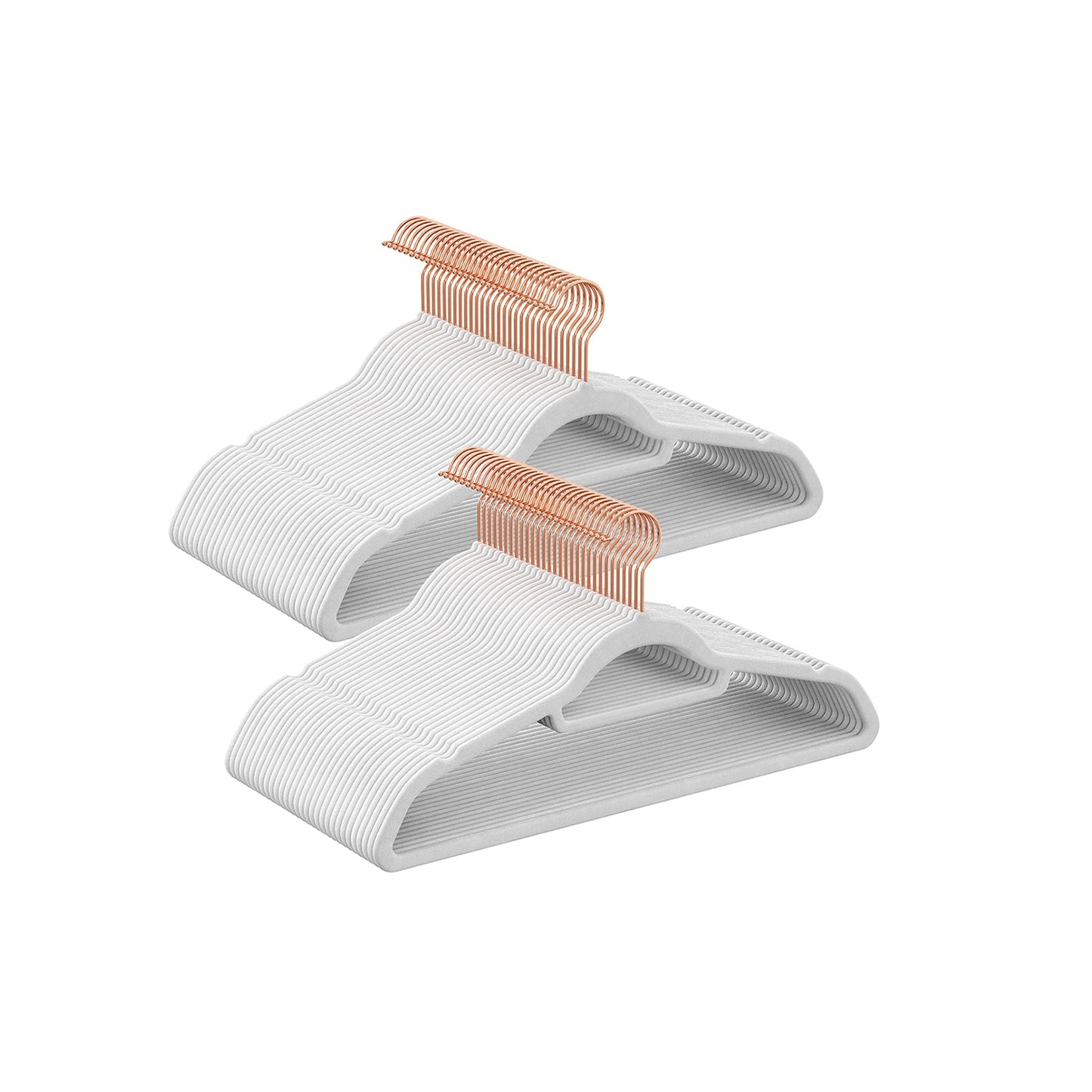 Set of 60 Clothes Hanger with Rose Gold Swivel Hook