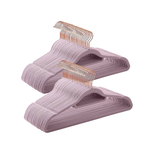 Set of 50 Clothes Hanger with Rose Gold Swivel Hook