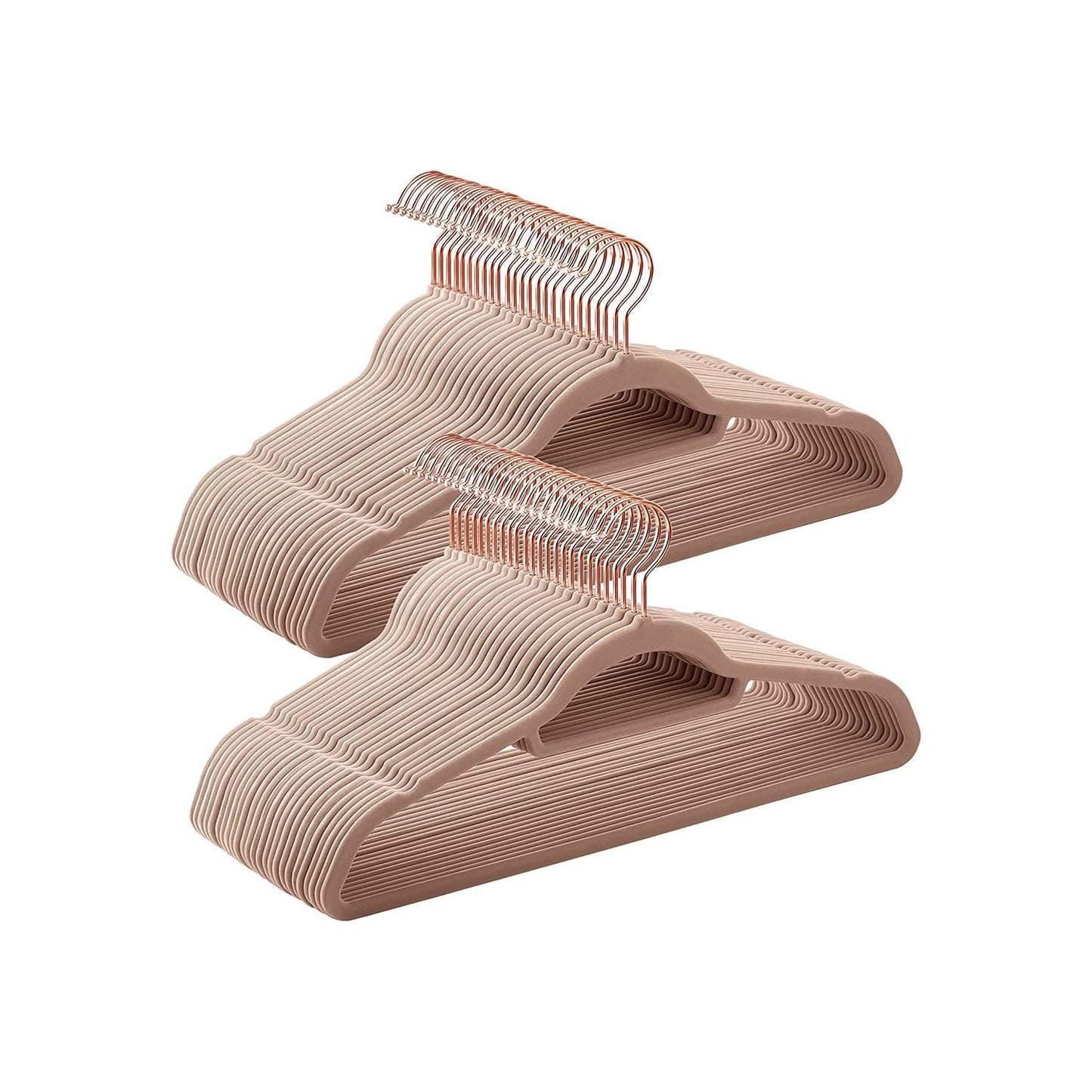 Set of 50 Clothes Hanger with Rose Gold Swivel Hook